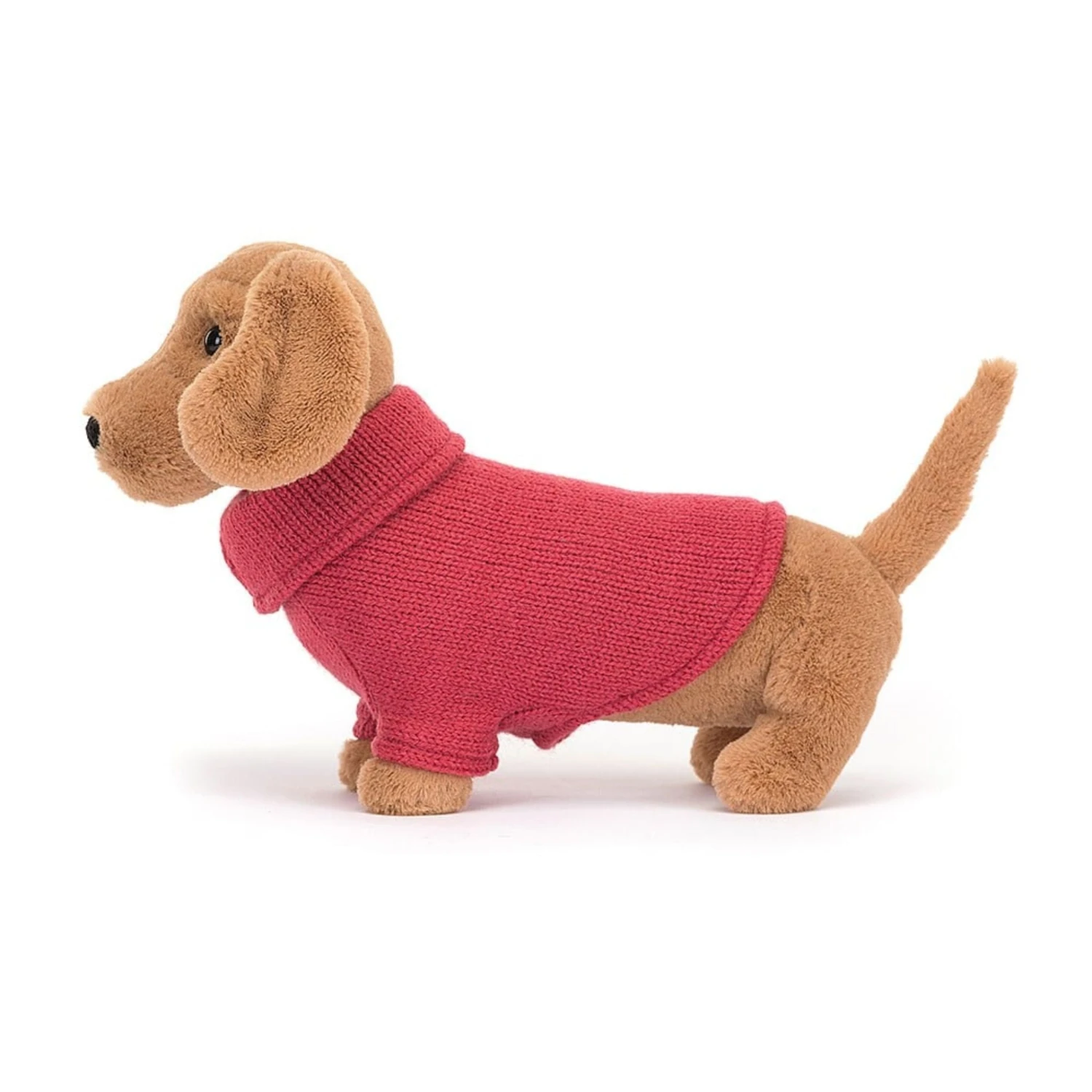 Jellycat Sausage Dog With Pink Sweater 2 Jellycat Sausage Dog With Pink Sweater - Image 2