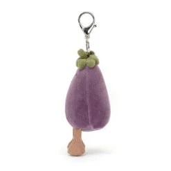 Jellycat Vivacious Aubergine Bag Charm -Temptation gifts vv4abc jellycat vivacious vegetable aubergine bag charm 2